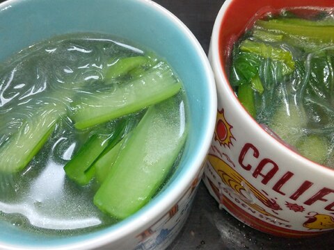 小松菜と春雨の中華スープ